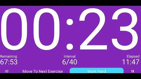 Workout Timer 90 seconds on 30 seconds rest. 40 sets.