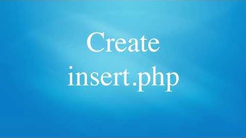 Insert Data From a Form Into a Database using PHP MYSQLi-APTECH SFC