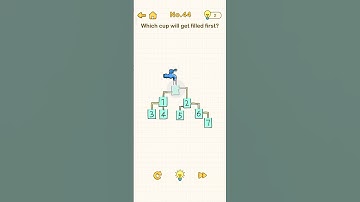 which cup will fill first? #games #brainout level- 44