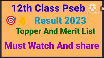 12th class pseb result #merit list of 12th class result 2023 pseb #topper list 12th class result2023