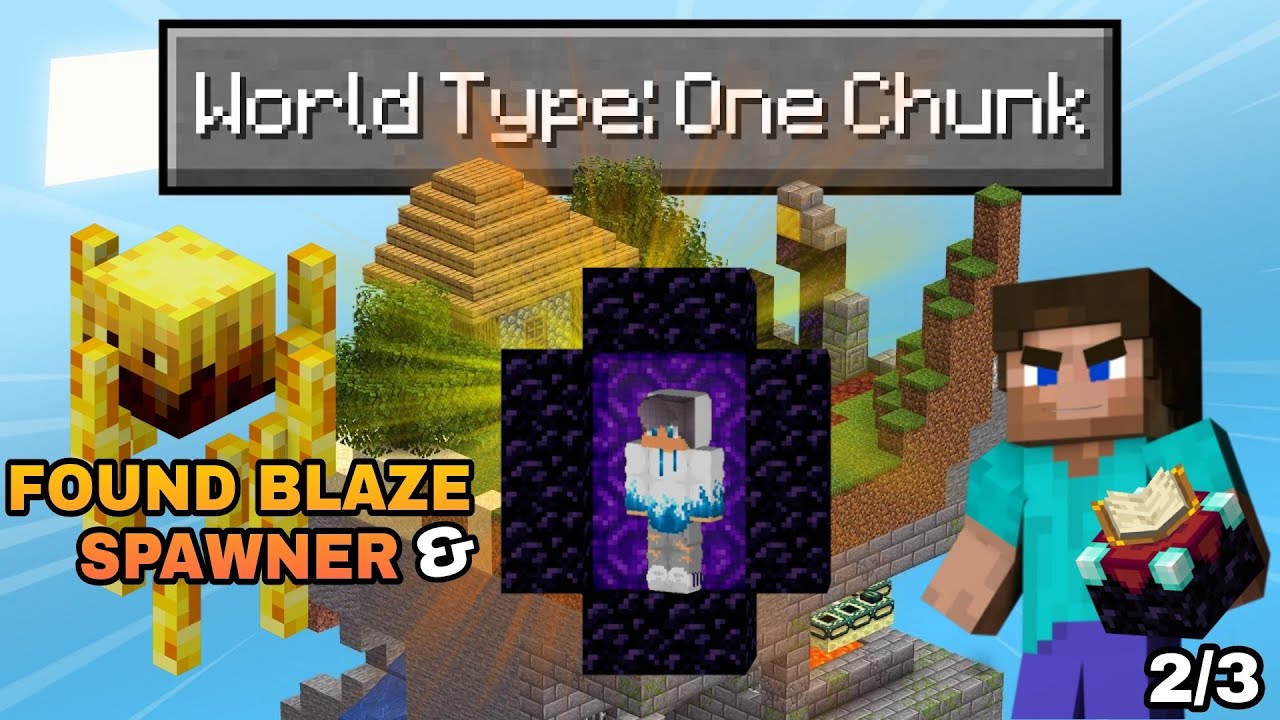 I Found Blaze Spawner In One Chuck Pe Survival One Chunk Minecraft Pe 1 17 One Chunk Survival Youtube
