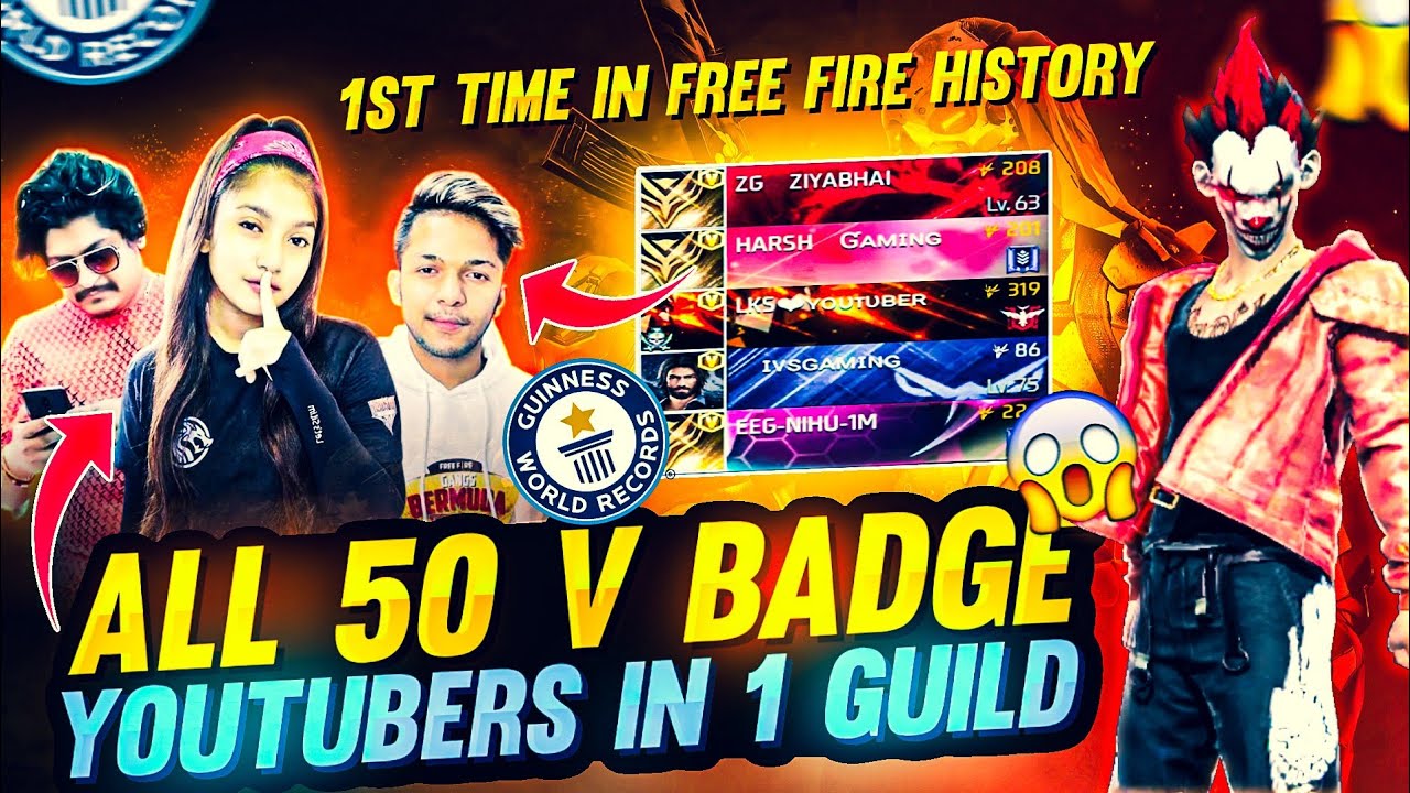 MUNNA BHAI 3 MILLION SPECIAL❤️FIRST TIME 🌎IN FREE FIRE HISTORY🔥ALL BIG YOUTUBER'S😨IN ONE GUILD