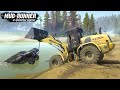 Spintires: MudRunner - NEW HOLLAND Wheel Loader Lifts A Lexus Out Of The Lake