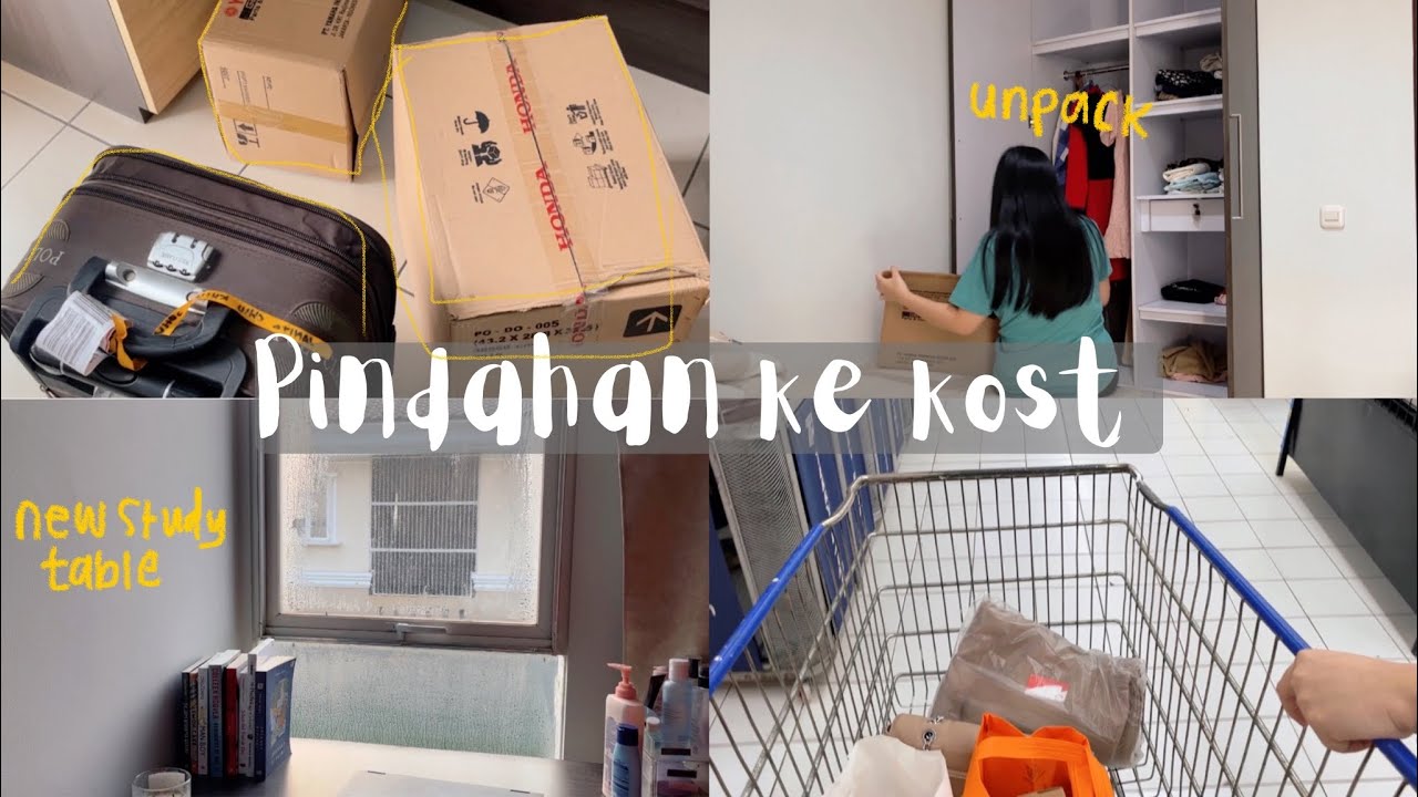 moving vlog: hunting kost, packing, grocery shopping, hari pertama di kost | uni diaries #1