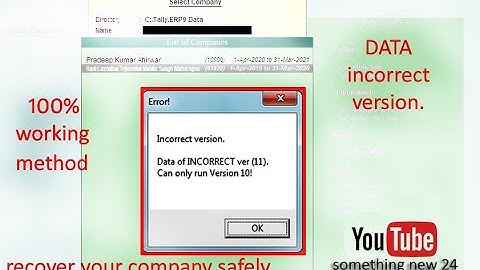 data of incorrect ver(11). | tally data rewrite process| @something new 24