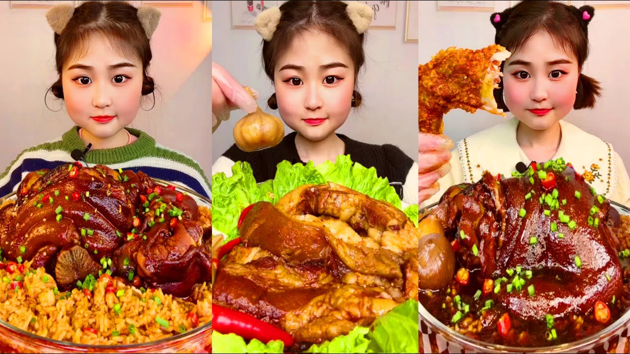 Chinese Street Food Mukbang Braised Pork Belly and Curry Rice Challenge \\\ ASMR EATING!