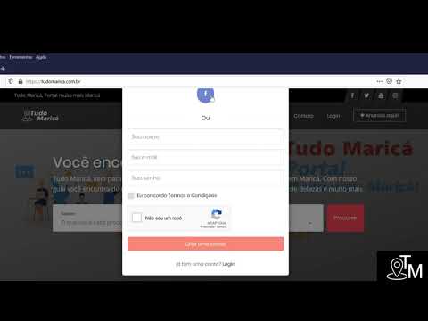 Tudo Maricá: Cadastro de login