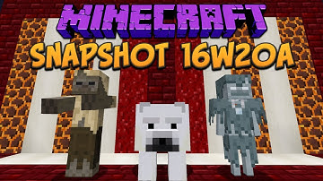 Minecraft| 1.10 Snapshot 16w20a| New Mobs, Villages, Blocks, and Fossils