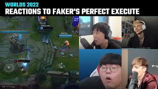 Casters & Streamers' reactions to Faker's perfect execute | T1 vs RNG | Worlds 2022