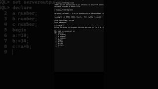 plsql two number  addition program #plsql #additionoftwonumber #trendingvideo #viralvideos