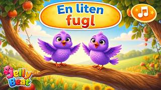 En liten fugl, to små fugler 🐦Lær å telle | JellyBeat Norsk 🎵