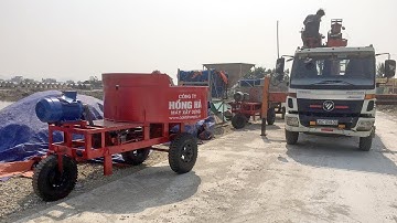 Chuyển Máy trộn bê tông cưỡng bức cố định Hồng Hà CB2000 (3 bánh) tới khách hàng Ninh Bình