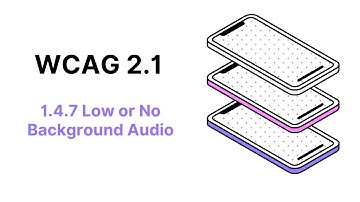 WCAG 2.1 Guideline 1.4.7 Low or No Background Audio