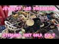 Jewelry jar unboxing sterling silver 14kt gold kjl from shopgoodwill mystery box