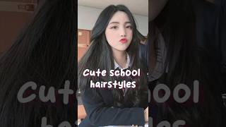 cute school girl hairstyle #aesthetic #cute #korean #glowup #hairstyle #schoolhairstyles #shorts screenshot 5