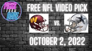 FREE NFL PICK   October 2 2022   Washington Commanders vs  Dallas Cowboys