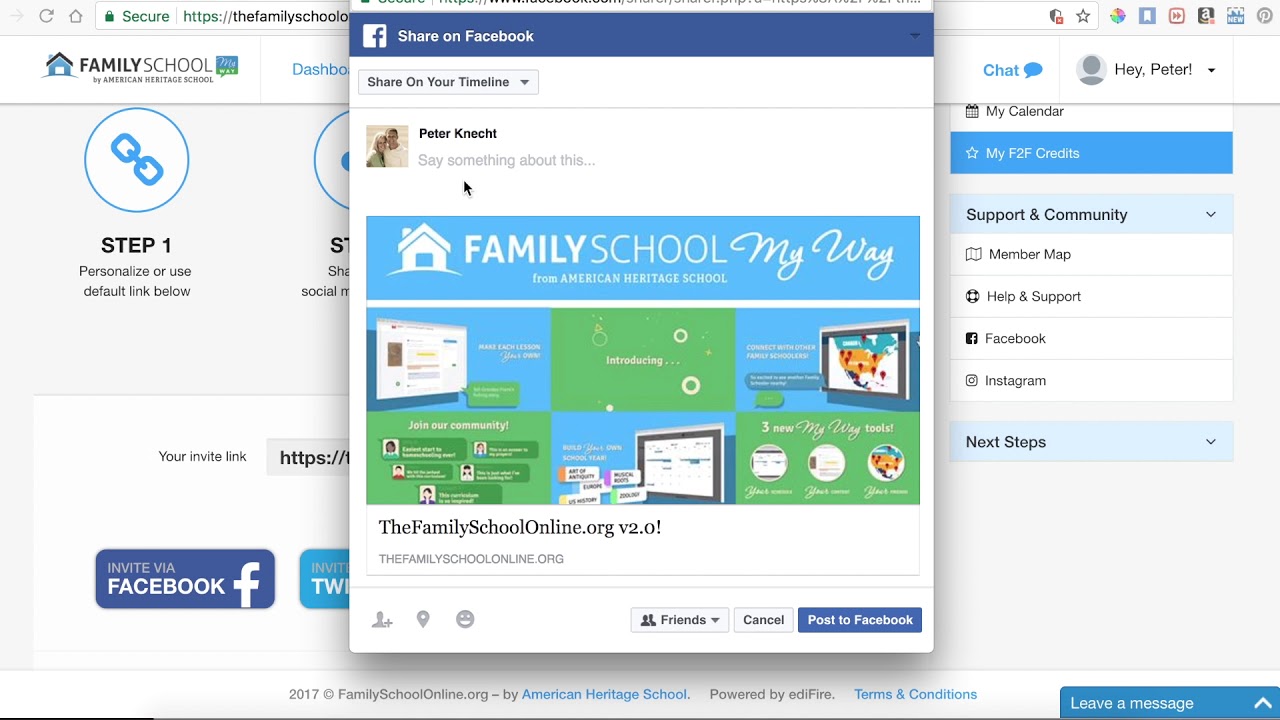 Using the Friend2Friend Sharing Center on
