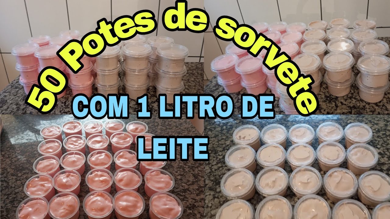 COM 1 LITRO DE LEITE FIZ 50 POTES DE SORVETE | RENDA EXTRA