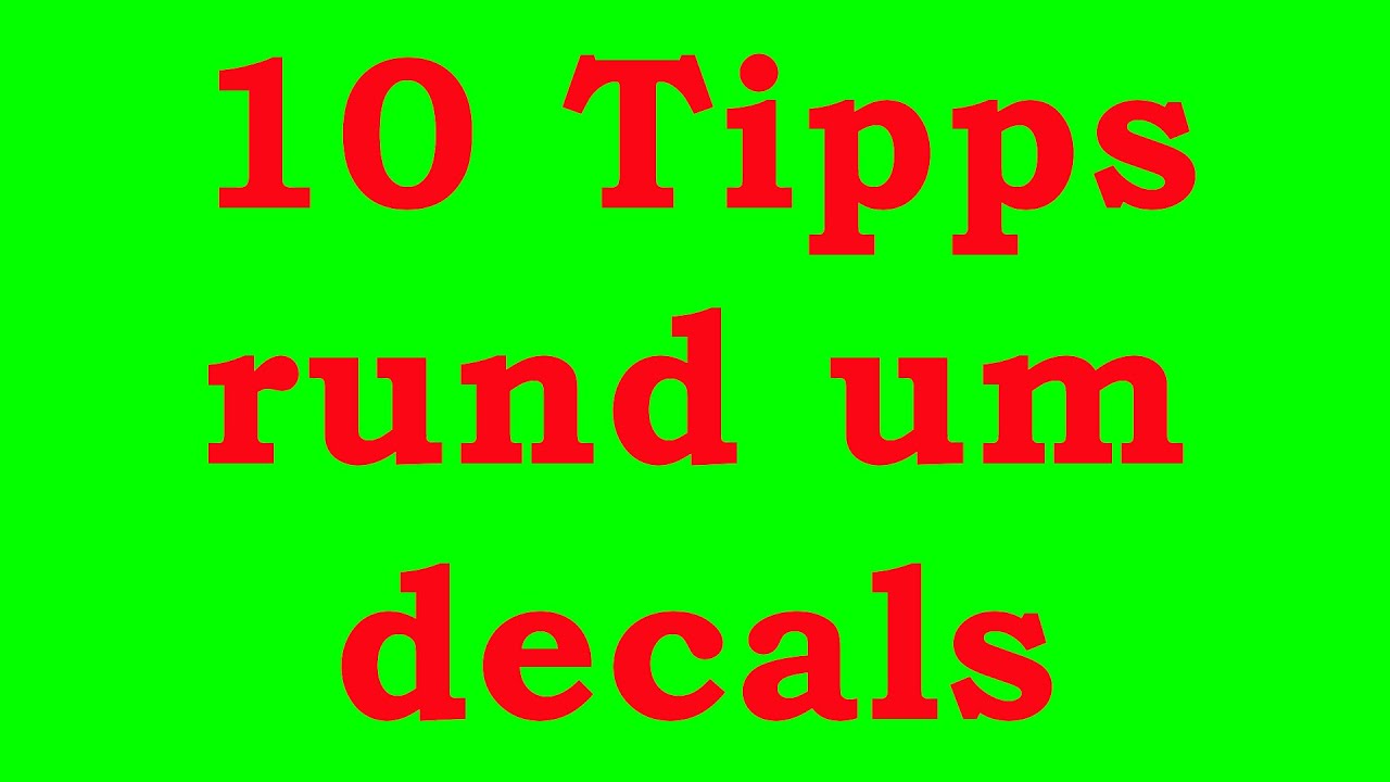 10 Tipps zum Aufbringen von Decals / Anfängertutorial / Modellbau - YouTube