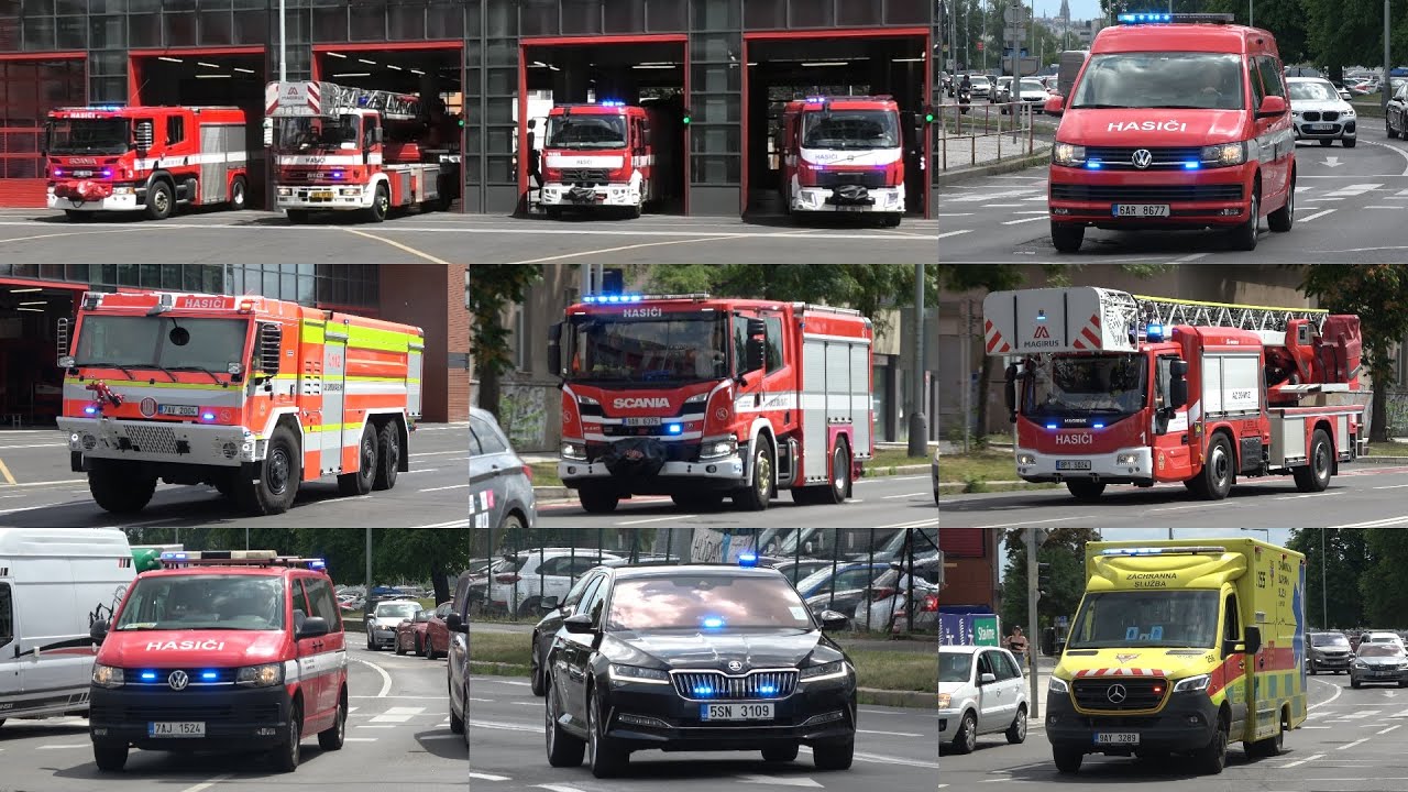 MASSIVE AIRHORN/RUMBLER! Large response Prague Fire Department to fire in shoppingcentre! #1642