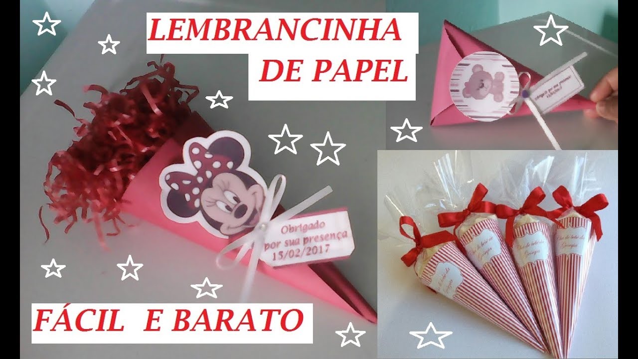 Lembrancinha de aniversario de papel ,super, fácil, barato, #artesanato ...