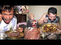 कोदोको ढिडो Nepali National Food  '' Didho '' And chicken curry cooking & Having Together ||