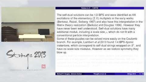 Michael Douglas - Thoughts on (2,0) theory