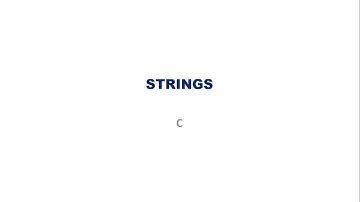 STRINGS in C   (KTU S2 EST 102 Programming in C )