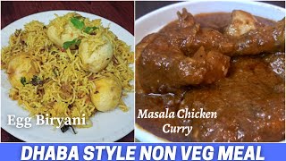 Dhaba Style Non Veg Combo Meal | Egg Biryani & Masala Chicken Curry Recipes | Beginners Recipe