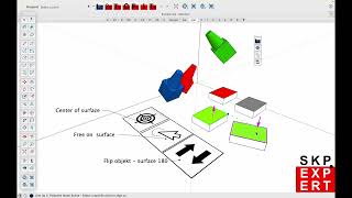 Line Up 2  :Connect objects face to face center to face or free face. And flip object - surface 180