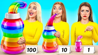 1, 10 or 100 Layers of Food Challenge | Funny Moments by Multi DO Challenge
