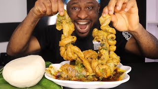 Mukbang Asmr Massive Beef Intestine,Oha Soup,Big chunk of Goatmeat \&Pounded Yam\/African Mukbang