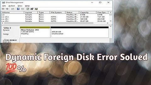 Dynamic Foreign Disk Error Solved