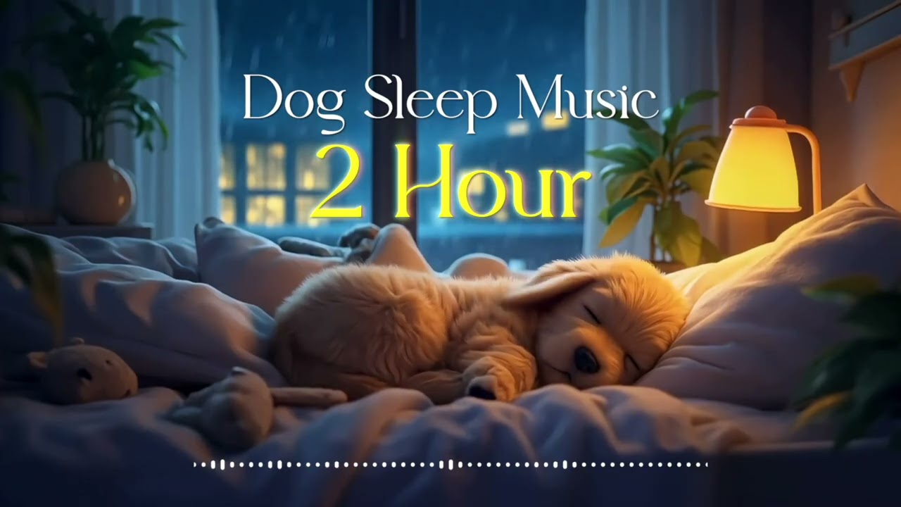 2-Hour Dog Music: Calming Sleep Sounds | Night Rain in a Cozy Bedroom 🐶🌧️