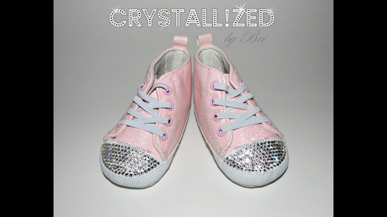 Swarovski Crystal Bling Baby Shoes Pink Glitter Sneakers Crystallized by CRYSTALL!ZED by Bri