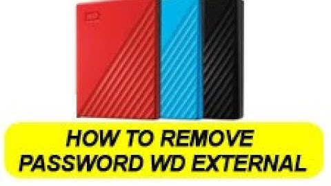How to remove password WD EXTERNAL