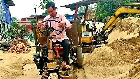 Công nông ba bánh chở cát xây dựng