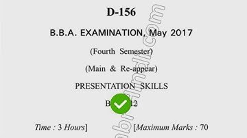 2017 Dcrust BBA 4th Sem Presentation Skills Question Paper