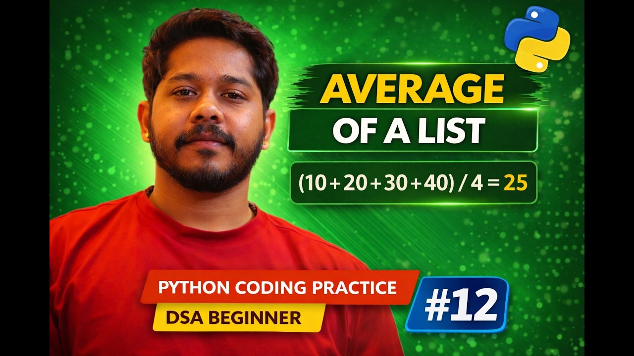 Average of a List in Python | Python Coding Practice #12 | Problem ...