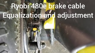 Ryobi 480e riding mower brake cable adjustment procedure.