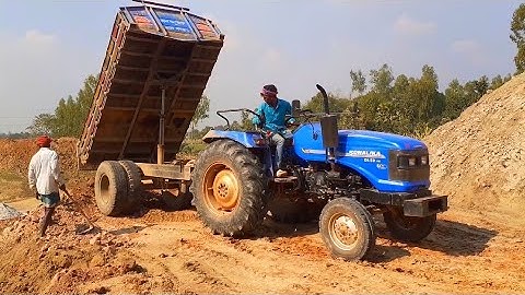 Unseen CAT or JCB 3dx Excavator Loading Sand And Unloading Eicher 5660 Sonalika DI 750 Tractor Ep:33