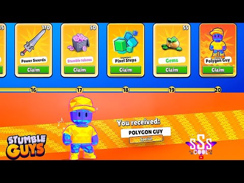 CLAIMED POLYGON GUY TOURNAMENT REWARDS SEASON 23 SPECIAL SKIN STUMBLE GUYS LEGENDARY BLOCK DASH