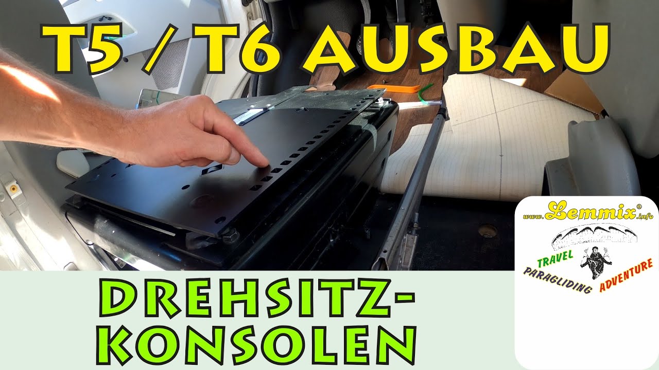 Drehsitzkonsole Fahrer und Beifahrer & Handbremse umbauen VW T5 T6 Bulli DIY Vanlife RVing Lemmix
