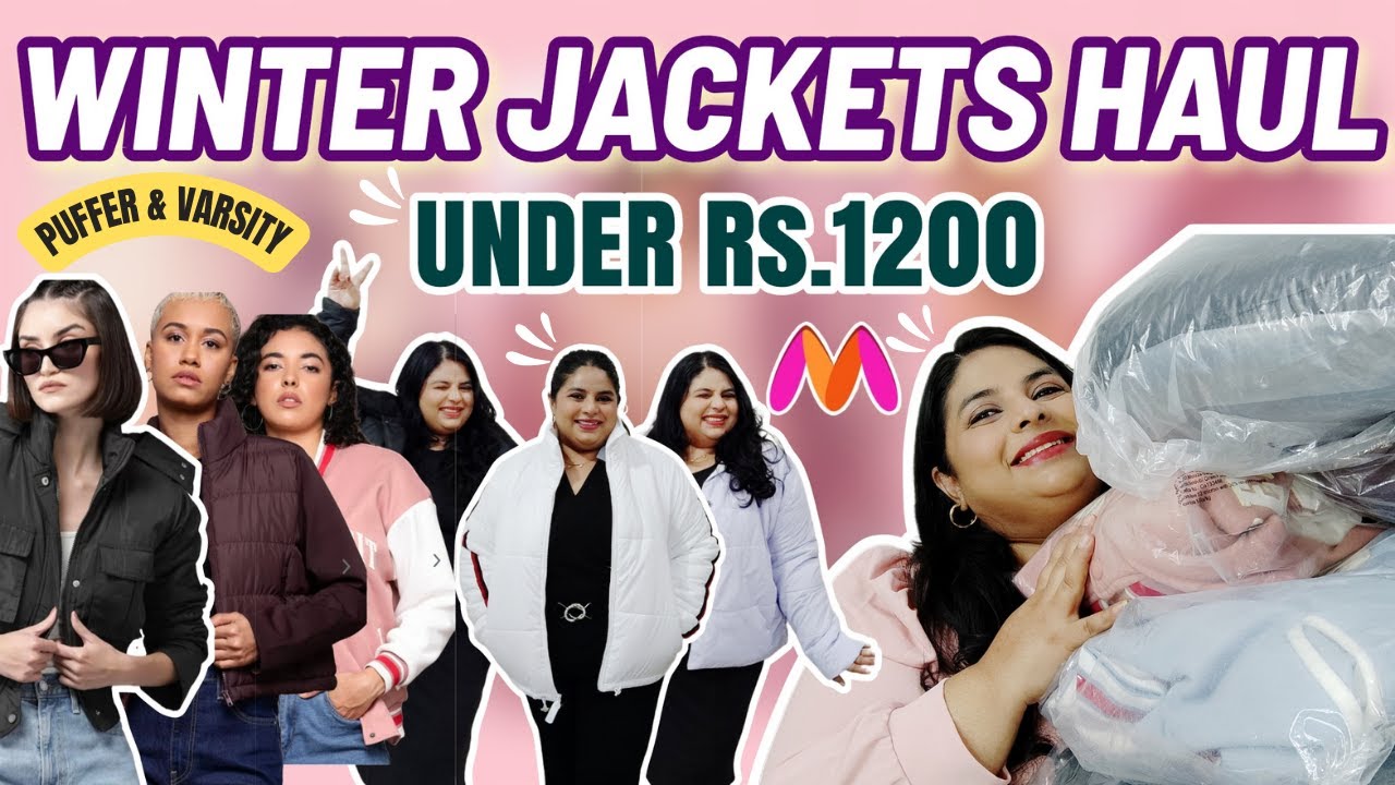 Winter Jackets Haul Under ₹1200 | Myntra Puffer & Varsity Jackets for Budget Shoppers!