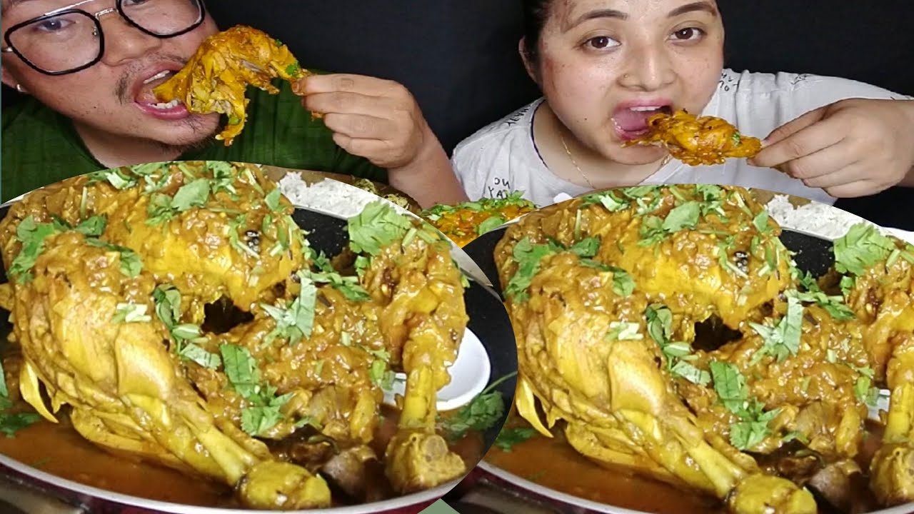 Eating Whole Chicken With My Wife Whole Chicken Eating Challenge 