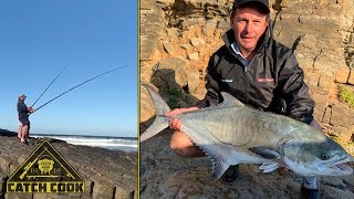 Big Wild Coast garrick on live bait, catch cook, South Africa