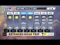 Stray showers today then dry heading into the weekend