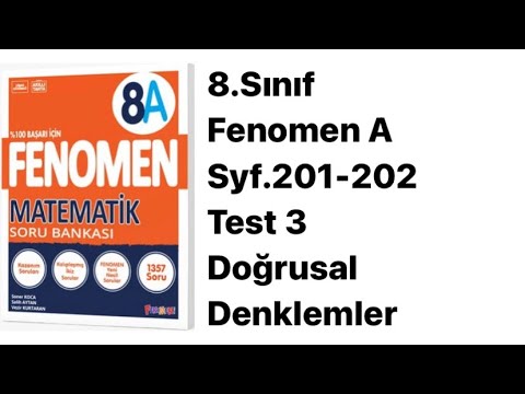 8.SINIF FENOMEN A S.201-202 TEST 3 DOĞRUSAL DENKLEMLERİN GRAFİĞİ