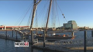 Replica of historic slave ship, The Amistad, open to tours in New Haven