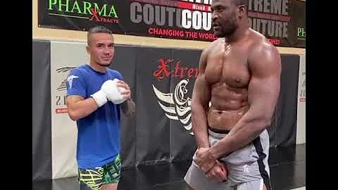 Francis Ngannou takes fighters hardest punch TWICE !! Body shot challenge